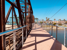 The brand new Boardwalk bike ped bridge in Santa Cruz!