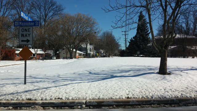 Traffic circle at Mannakee and Nelson