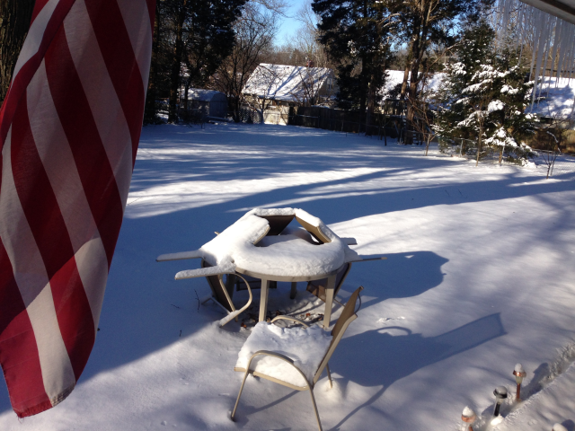 My favorite place is my own backyard which is nearly an acre. During winter there are always beautiful snow scenes.