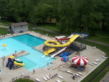 This is a photo of the small municipal water park in Coshocton, Ohio, population 11,000. It's a hub of community activity.