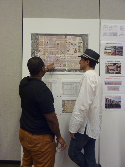 Community member points out neighborhood concerns.