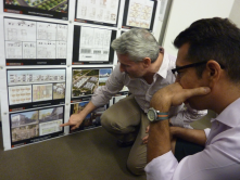 Midreview - Designer points out the modular courtyard Housing concepts.