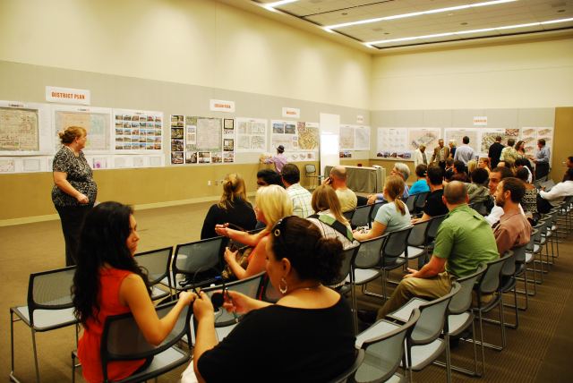A great crowd at the start of our Design Team's final workshop presentation.