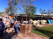 Community groups that engage youth in "getting things done," like fixing up a pocket park.