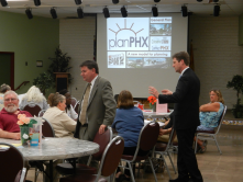 Mayor Stanton and Councilman Gates at the Sunnyslope Community Center on October 4.