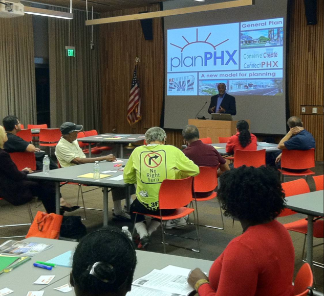 Vice Mayor Johnson speaking at the South Mountain Community Library event held on November 1st, 2012 