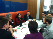 Participants discuss their ideas about the environment at the PlanPHX and the Environment on January 16, 2013 at DIRTT. 