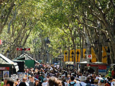 Las Ramblas Style Pedestrian Area Downtown