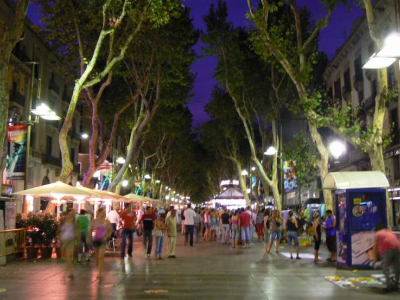 Las Ramblas Style Pedestrian Area Downtown