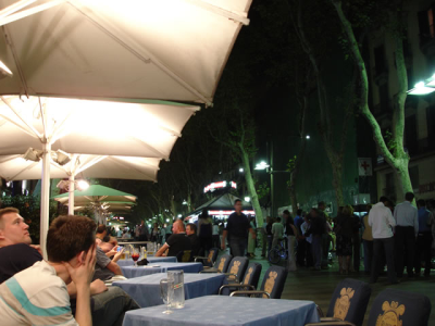 Las Ramblas Style Pedestrian Area Downtown