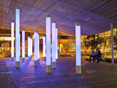 Civic Space Park LED columns on the south side