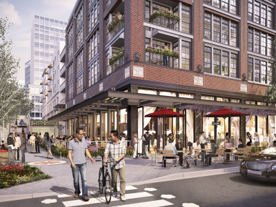 Midtown shopping district on Central along the light rail