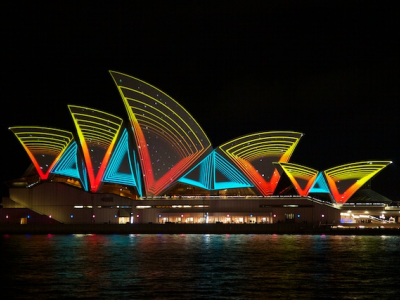 Artistic light show similar to Sydney's