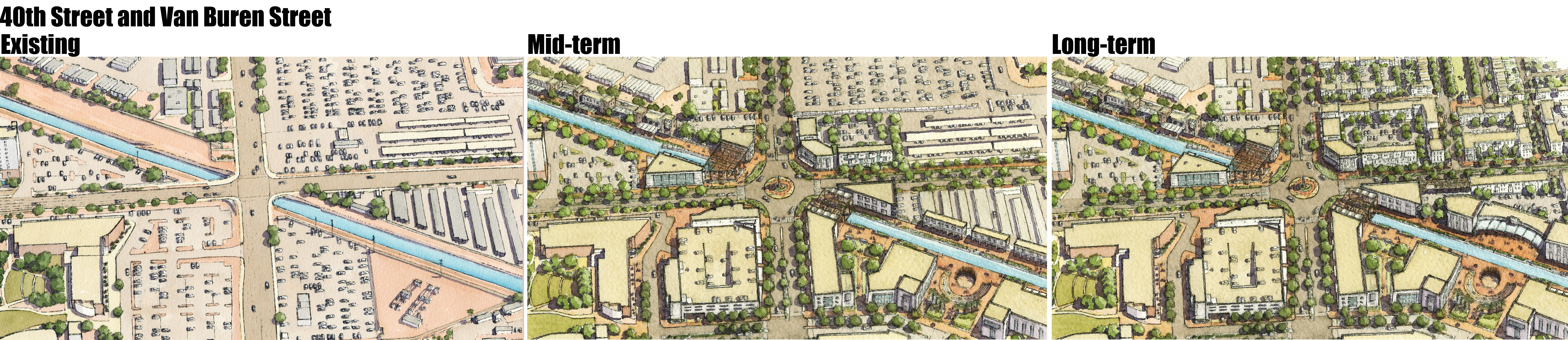 40th Street, Van Buren Street and Grand Canal Intersection