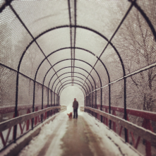 The Monon Trail Bridge over Kessler Boulevard.  