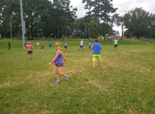20's and 30's CityChurch Group playing Ultimate Frisbee on a Sunday afternoon in Veterans Park.