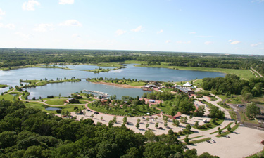 An aerial of Independence Grove.  