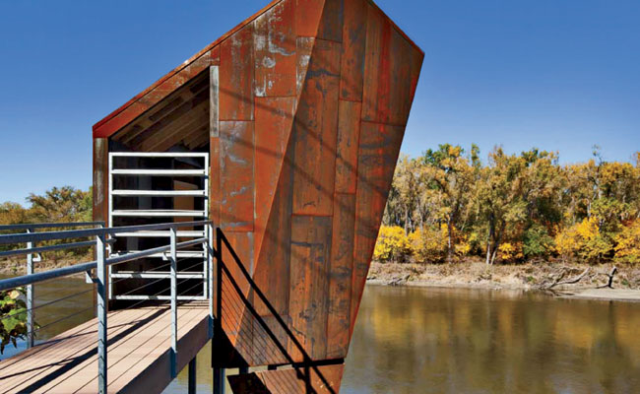 Use of metals that exist in the west edge already should be celebrated. Art can have function. Rusted metals create vibrant features