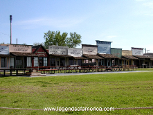 Western facade and stores
