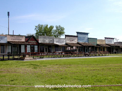 Western facade and stores