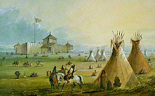 How about a small scale Ft. Laramie including the reenacting the battle for the bridge?