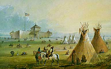 How about a small scale Ft. Laramie including the reenacting the battle for the bridge?
