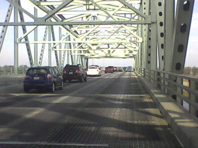 On the Cape Fear Bridge headed to Brunswick County