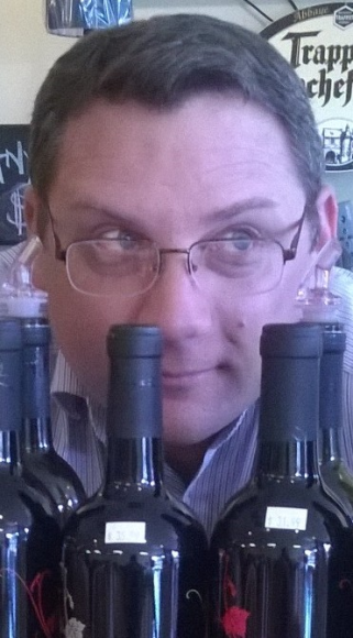 Me doing what I do best--sell great wine.
