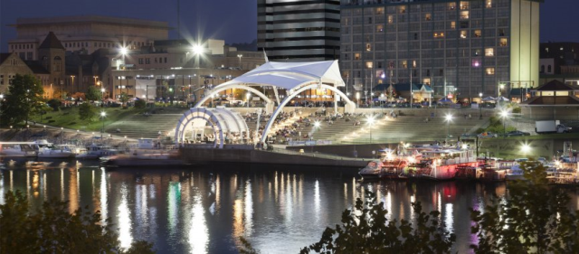 Haddad Riverfront Park Amphitheater in Charleston WVA  built by the Corps of Engineers

