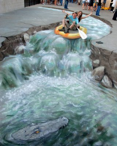 3D Sidewalk Chalk Art