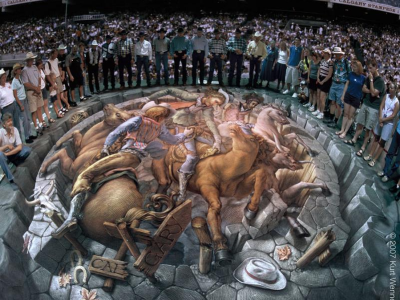 3D Sidewalk Chalk Art