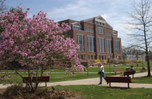 outside library lawn