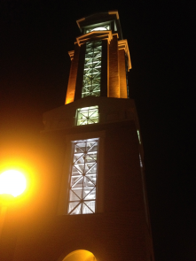the clock tower at night 