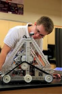 This is a photo of one of my students in science class.
