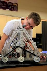 This is a photo of one of my students in science class.