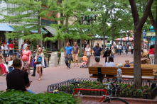 Pedestrian oriented shopping and entertainment areas 