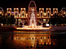 Holiday lights and music in Frisco Square