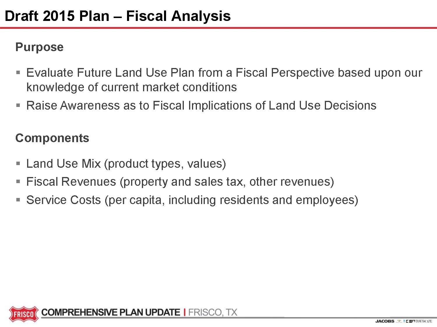 Review the draft 2015 Comprehensive Plan