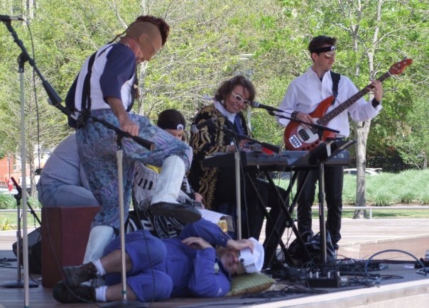 Performing at Discovery Green with AlchemistPiano Theatre, APT original musical "tadpoles for peace"