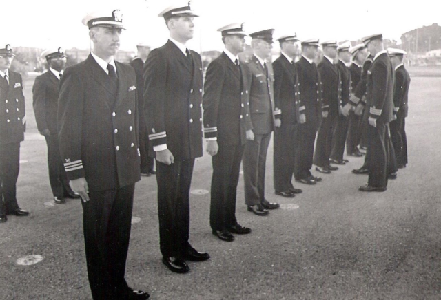 Which one is not like the others?  Assigned to a USN unit, a Battalion inspection prior to deployment, 1990