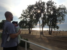 Sunset at Edgewater Beach with our new baby (2 months old)