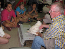 Grandparents have all sorts of hobbies! Ezra Elementary fifth graders learn about quilting, photography, even raising peacocks.