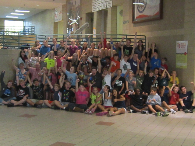 Congratulations to the pictured staff and students at Russell Middle School for winning the Millard Teen Summer Reading Program Trophy.