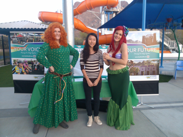Your Voice Volunteer Joyce Cao at the Halloween Fest at the Aquatic Center on 10/26/13