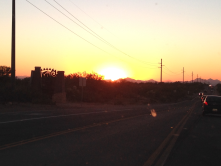 On Tangerine Road by OV town sign at sunset.