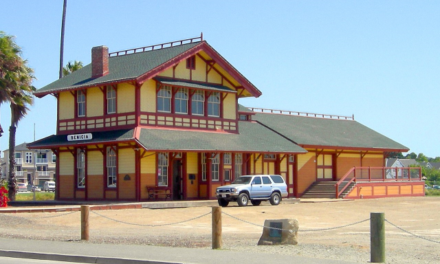 GREENVILLE , SC for a large city.. Benecia, CA for a smaller city. This is their old Train depot