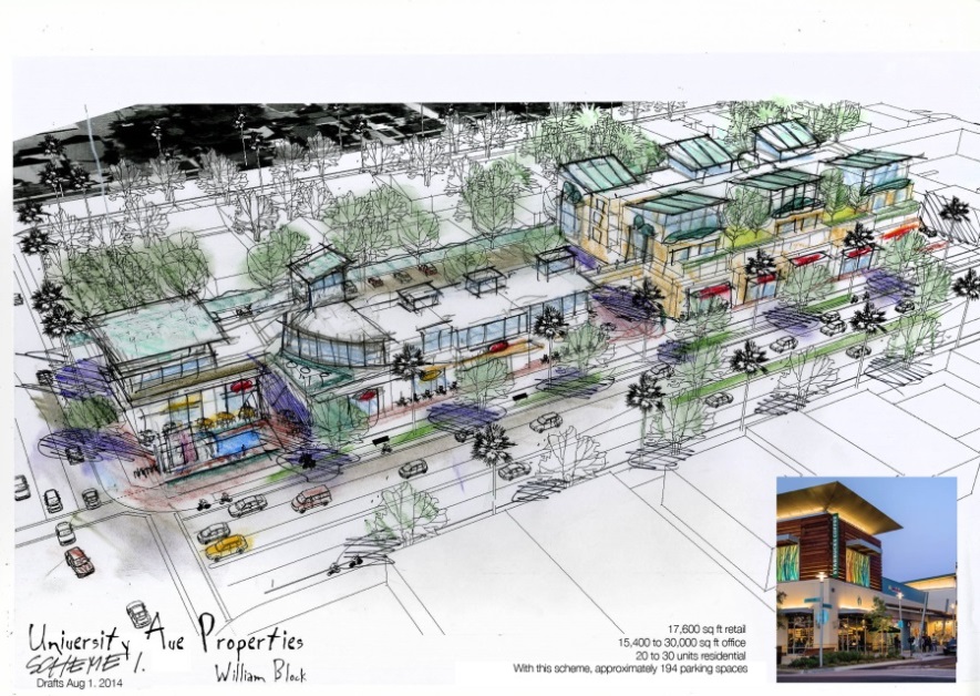 Mixed-use development with residential/office/retail spaces planned for northwest corner of University and Park avenues