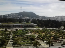 I can ride my bike on a car-free street on a Sunday to take in this view from the tower at the DeYoung.