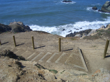 West trailhead for the Coastal Trail up from the Sutro Baths cavetop viewplace