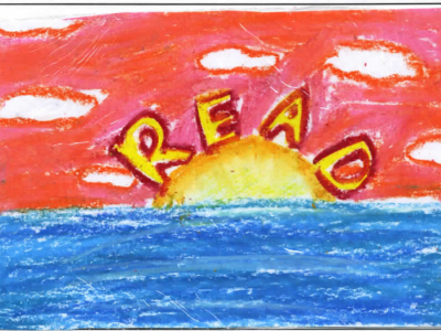 Reading at sunset